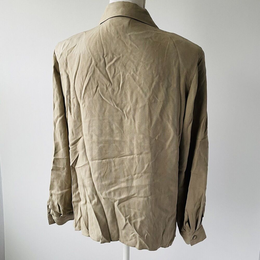 Pendleton Button Down 100% Silk Tan Long Sleeve C… - image 5